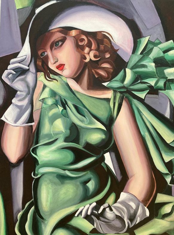 Reproduction of Tamara de Lempicka, Young Lady with Gloves